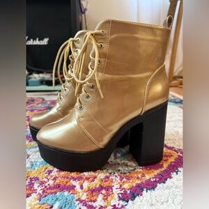 Gold Platform Boots